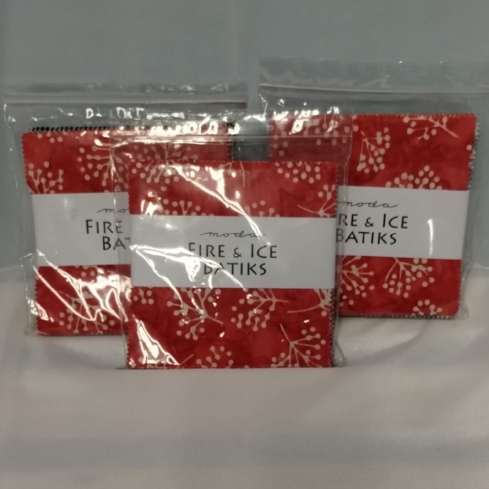 Moda Fire & Ice Batiks Fabric Charm Packs. Set Of 3.